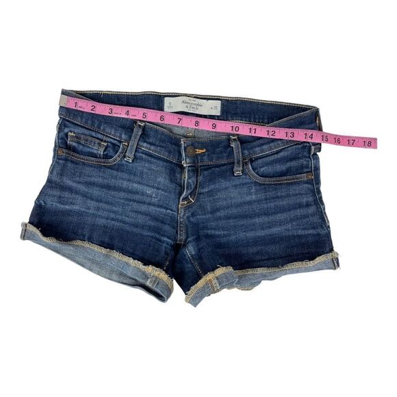 Abercrombie And Fitch Womens Blue Jean Shorts Women's Sz 25 Low Rise - Picture 5 of 7